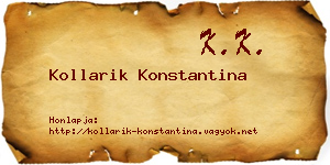 Kollarik Konstantina névjegykártya